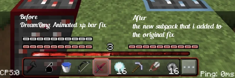 Animated xp bar fix modded 16x Minecraft texture pack banner